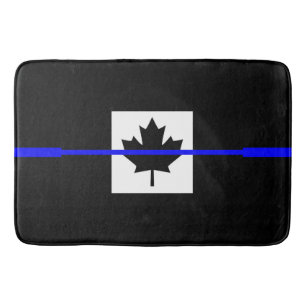 Thin Blue Line Accent on Canadian Flag Badmat