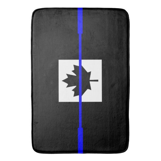 Thin Blue Line Accent on Canadian Flag Badmat (Voorkant Verticaal)