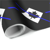 Thin Blue Line Accent on Canadian Flag Cadeaupapier (Rol Hoek)