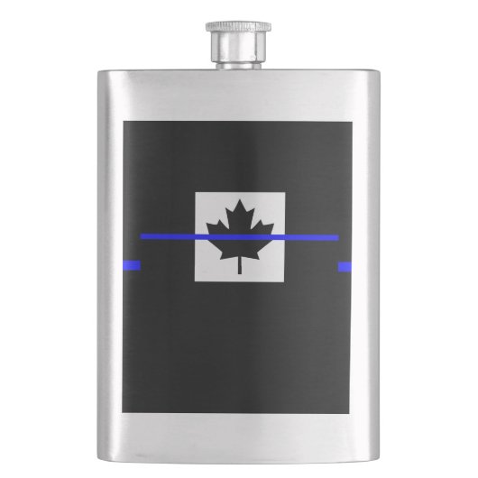 Thin Blue Line Accent on Canadian Flag Flacon (Voorkant)