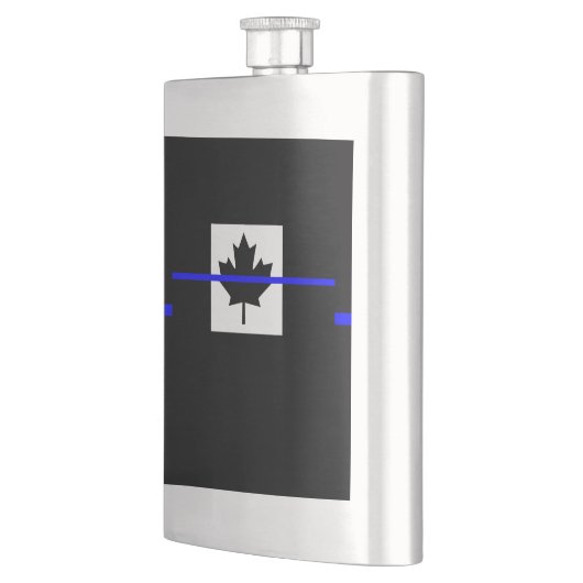 Thin Blue Line Accent on Canadian Flag Flacon (Links)