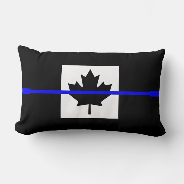 Thin Blue Line Accent on Canadian Flag Kussen (Voorkant)