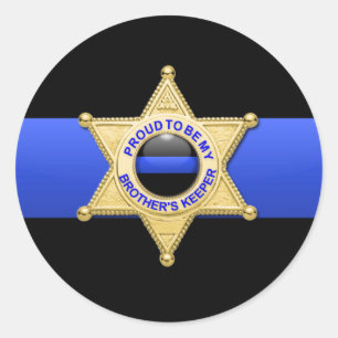 Thin Blue Line Adjunct-badge Ronde Sticker