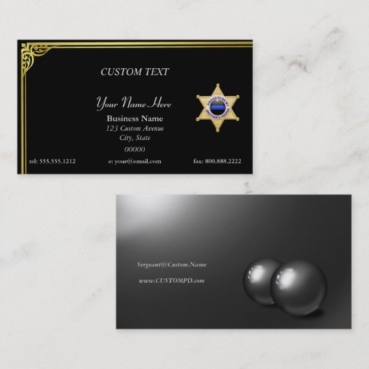 Thin Blue Line Adjunct Badge Visitekaartje (Voorkant / Achterkant)