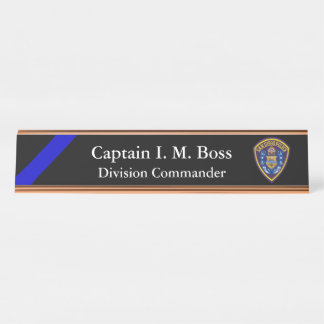 Thin Blue Line - Agency Patch Desk Name Bord Bureau Naambordje