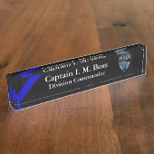 Thin Blue Line - Agency Patch Desk Name Bord Naambordje (Zijkant)