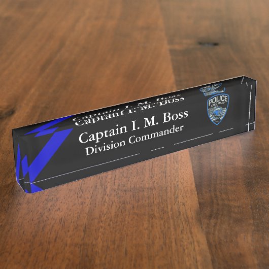 Thin Blue Line - Agency Patch Desk Name Bord Naambordje (Zijkant)