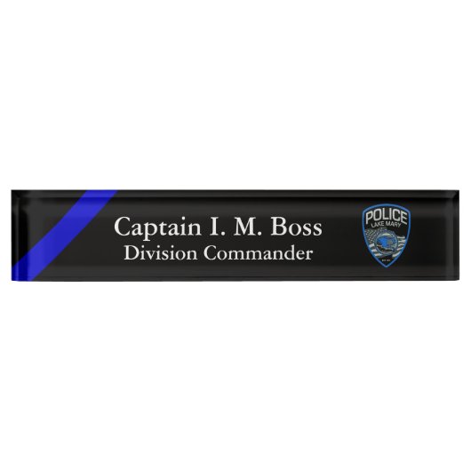 Thin Blue Line - Agency Patch Desk Name Bord Naambordje (Voorkant)