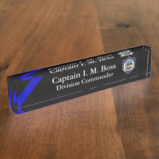 Thin Blue Line - Agency Patch Desk Name Bord Naambordje (Zijkant)