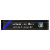 Thin Blue Line - Agency Patch Desk Name Bord Naambordje (Voorkant)