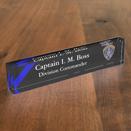 Thin Blue Line - Agency Patch Desk Name Bord Naambordje (Zijkant)