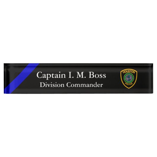 Thin Blue Line - Agency Patch Desk Name Bord Naambordje (Voorkant)