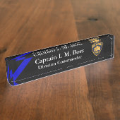 Thin Blue Line - Agency Patch Desk Name Bord Naambordje (Zijkant)