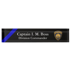 Thin Blue Line - Agency Patch Desk Name Bord Naambordje