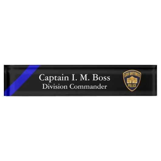 Thin Blue Line - Agency Patch Desk Name Bord Naambordje (Voorkant)