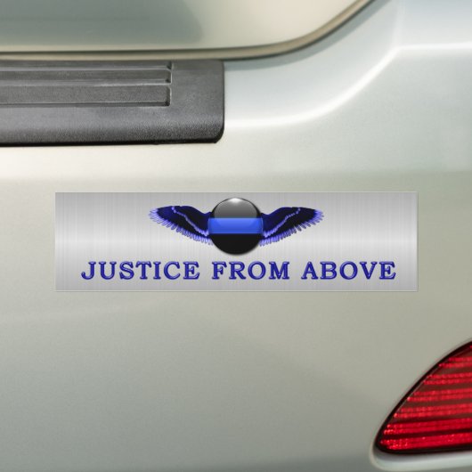 Thin Blue Line - Air Police Justice van boven af Bumpersticker (Op auto)