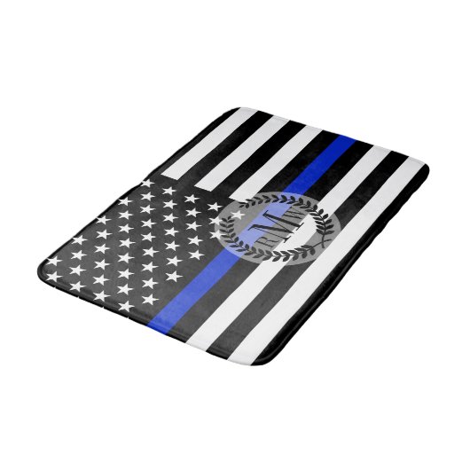 Thin Blue Line American Flag Badmat (Gekanteld)