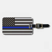 Thin Blue Line American Flag Bagagelabel (Voorkant horizontaal)