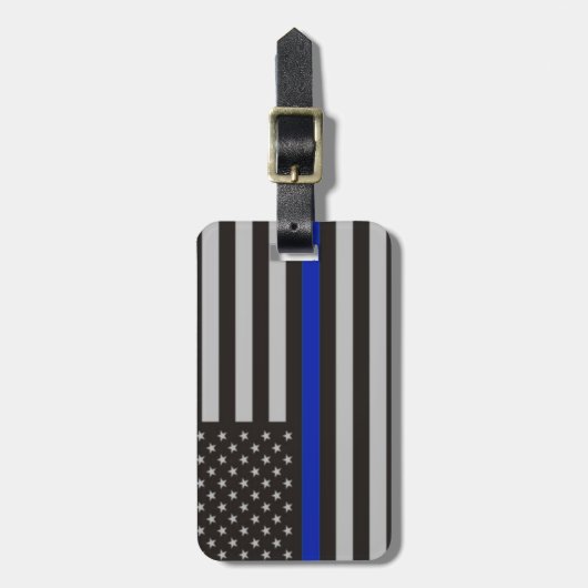 Thin Blue Line American Flag Bagagelabel (Voorkant verticaal)