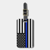 Thin Blue Line American Flag Bagagelabel (Voorkant verticaal)