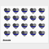 Thin Blue Line American Flag Black en White Hart Sticker (Vel)