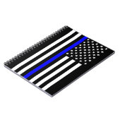 Thin Blue Line American Flag Black en White Notitieboek (Linkerzijde)