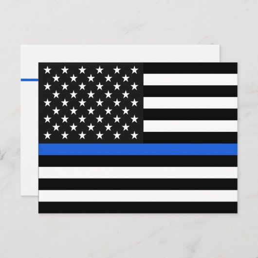 Thin Blue Line American Flag Briefkaart (Voorkant / Achterkant)