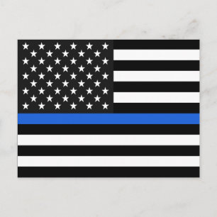Thin Blue Line American Flag Briefkaart