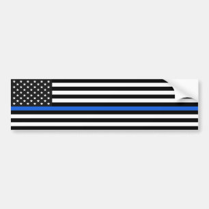 Thin Blue Line American Flag Bumpersticker
