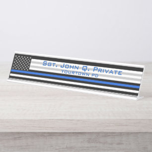 Thin Blue Line American Flag Bureau Naambordje
