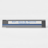 Thin Blue Line American Flag Bureau Naambordje (Voorkant)