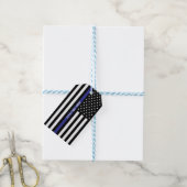 Thin Blue Line - American Flag Cadeaulabel (Met Touw)