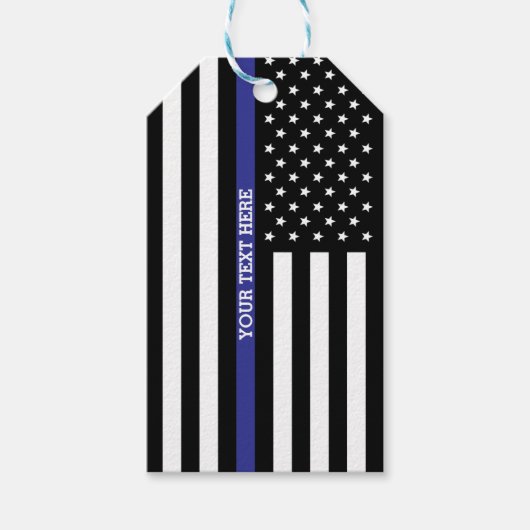 Thin Blue Line - American Flag Cadeaulabel (Voorkant)