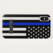 Thin Blue Line American Flag Case-Mate iPhone Case (Achterkant (horizontaal))