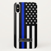 Thin Blue Line American Flag Case-Mate iPhone Case (Achterkant)