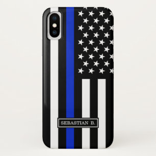 Thin Blue Line American Flag iPhone X Hoesje