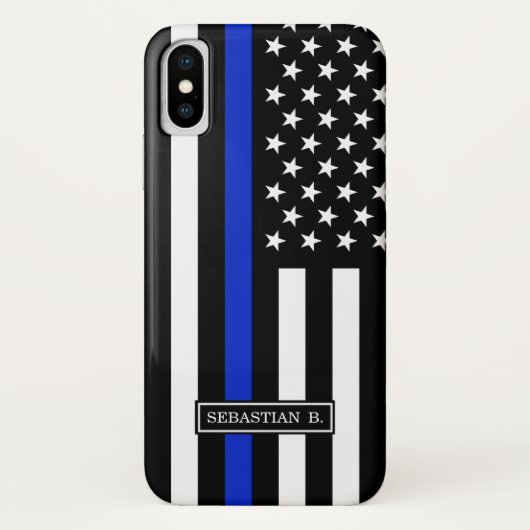 Thin Blue Line American Flag Case-Mate iPhone Case (Achterkant)