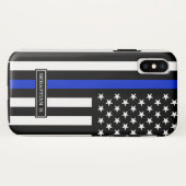 Thin Blue Line American Flag Case-Mate iPhone Case (Achterkant (horizontaal))