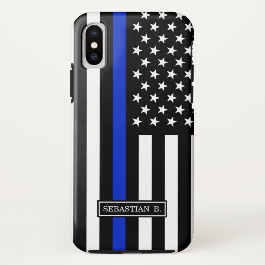 Thin Blue Line American Flag Case-Mate iPhone Case (Achterkant)