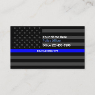 Thin Blue Line American Flag Contact Visitekaartje