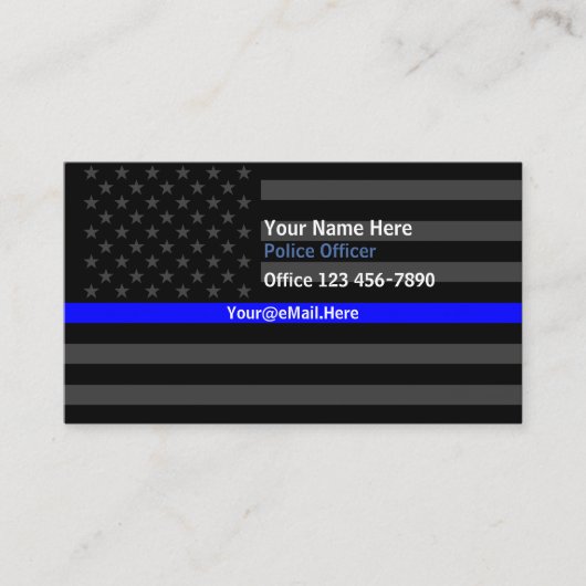Thin Blue Line American Flag Contact Visitekaartje (Voorkant)