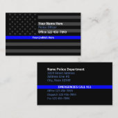 Thin Blue Line American Flag Contact Visitekaartje (Voorkant / Achterkant)