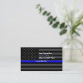 Thin Blue Line American Flag Contact Visitekaartje (Staand voorkant)