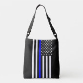 Thin Blue Line American Flag Crossbody Tas (Achterkant)
