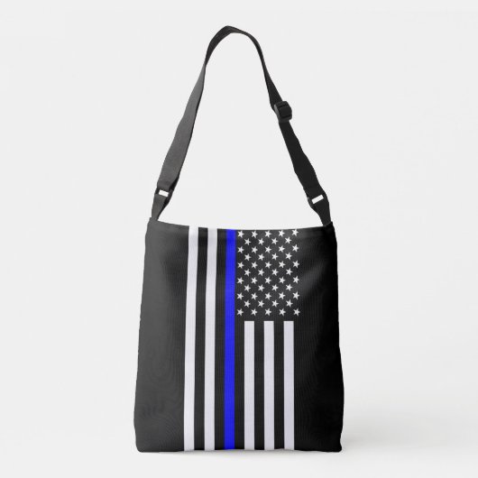 Thin Blue Line American Flag Crossbody Tas (Achterkant)