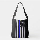 Thin Blue Line American Flag Crossbody Tas (Voorkant)