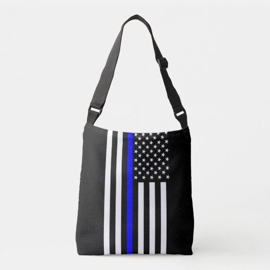 Thin Blue Line American Flag Crossbody Tas (Voorkant)