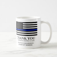 Thin Blue Line American Flag Custom Text Hartelijk