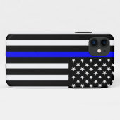 Thin Blue Line American Flag Decor Case-Mate iPhone Case (Achterkant (horizontaal))