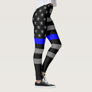 Thin Blue Line American Flag grafische mode op Leggings
